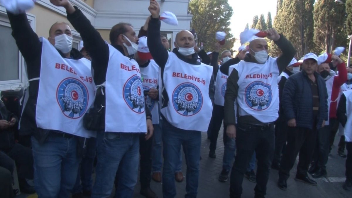 Bakırköy Belediyesi işçileri, 3 yıldır bekledikleri zam gelmeyince greve başladı