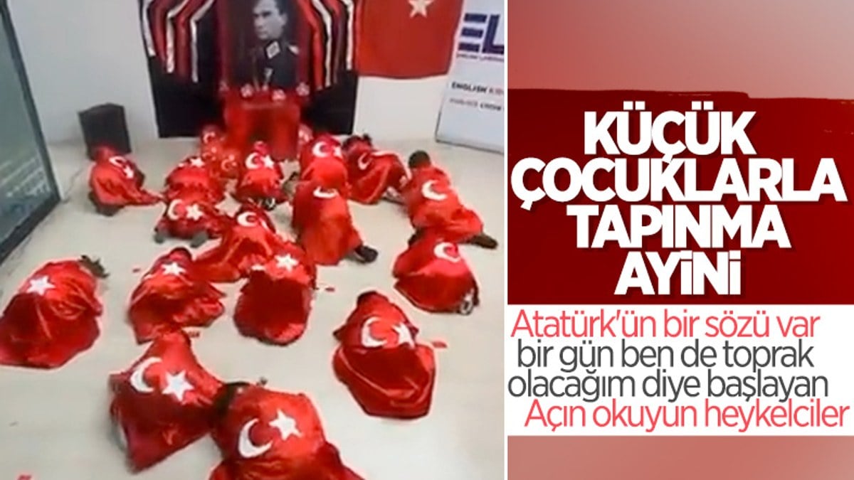 Çocukların Atatürk'e secde ettirildiği ritüel tepki çekti