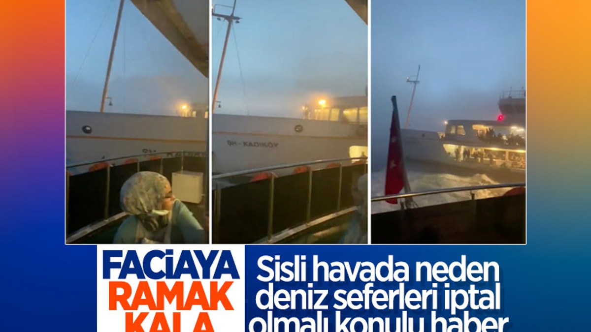 İstanbul Boğazı'nda vapur ile motor çarpışmaktan kıl payı kurtuldu