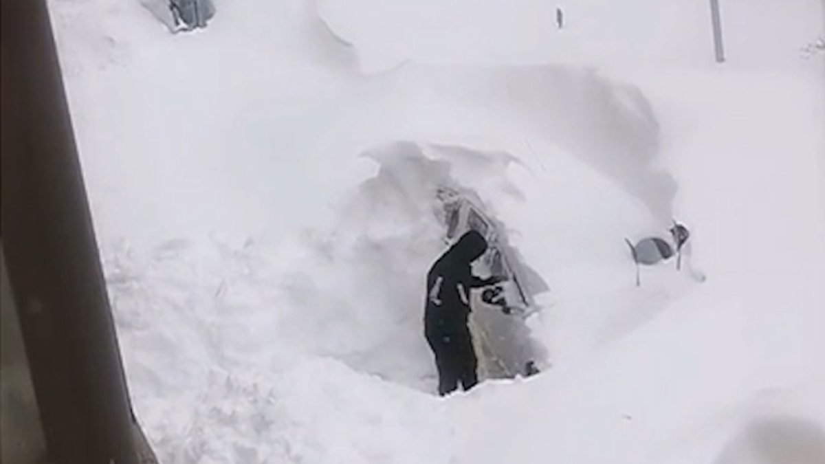 Çin’de kar fırtınası: Arabalarını kazarak buldular