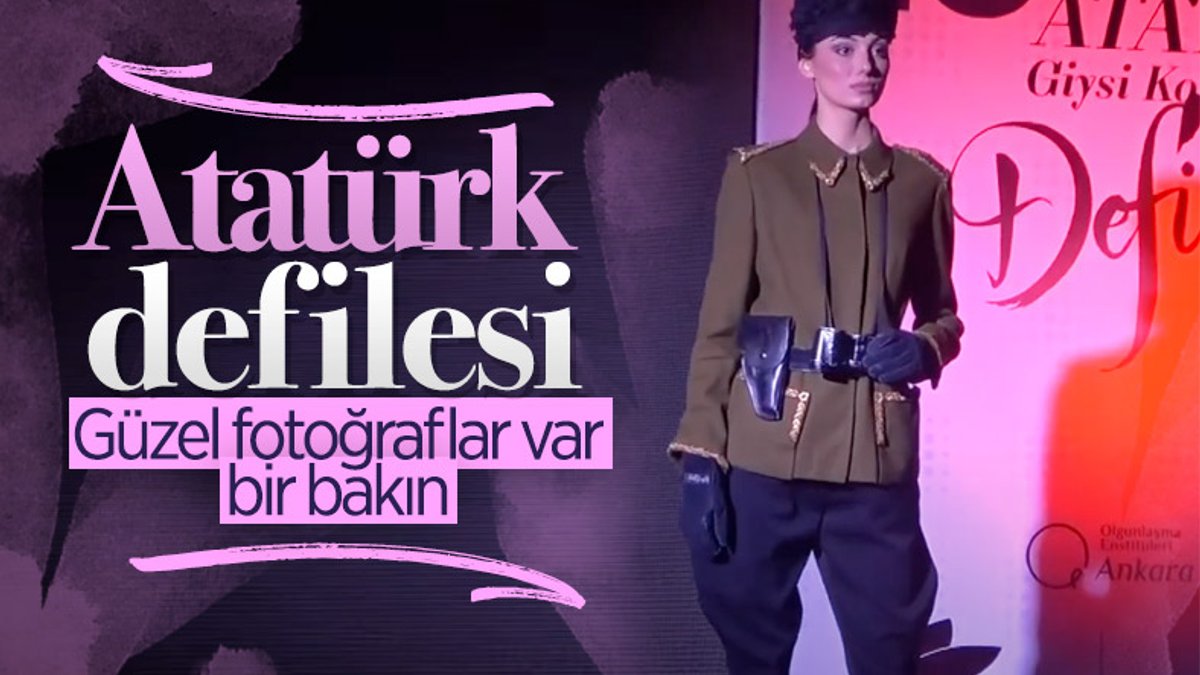Karabük'te Atatürk'ün özel gün kıyafetlerinden defile yapıldı