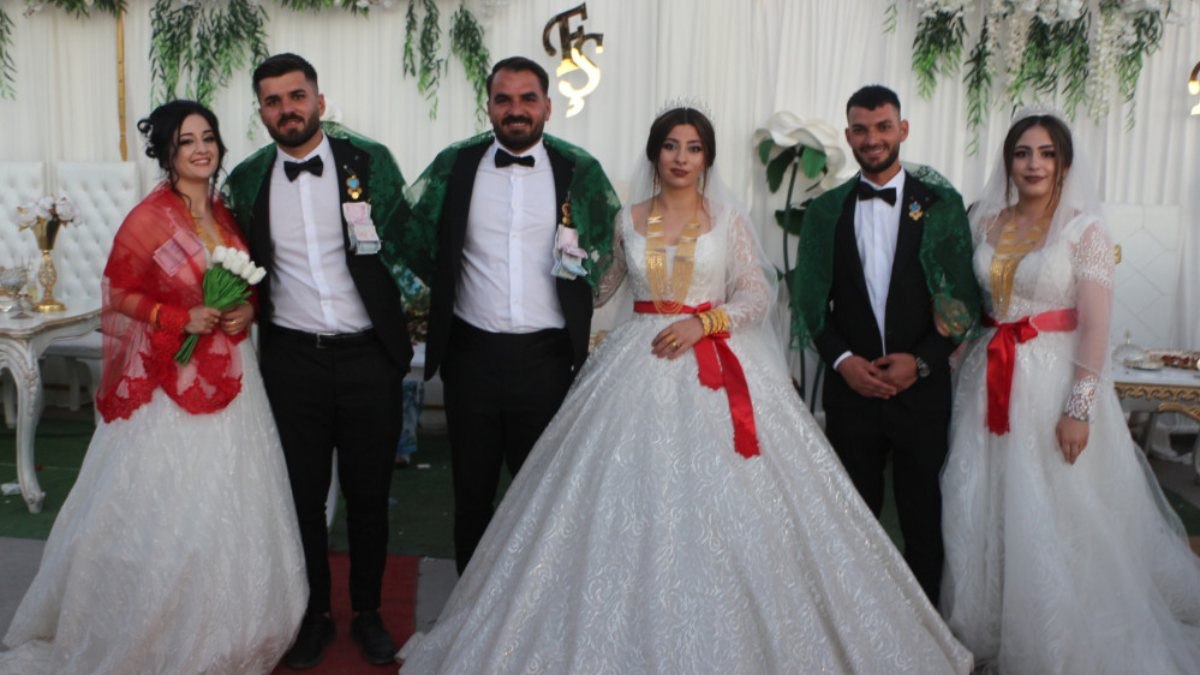 Şırnak’ta 3 kardeşe tek düğün