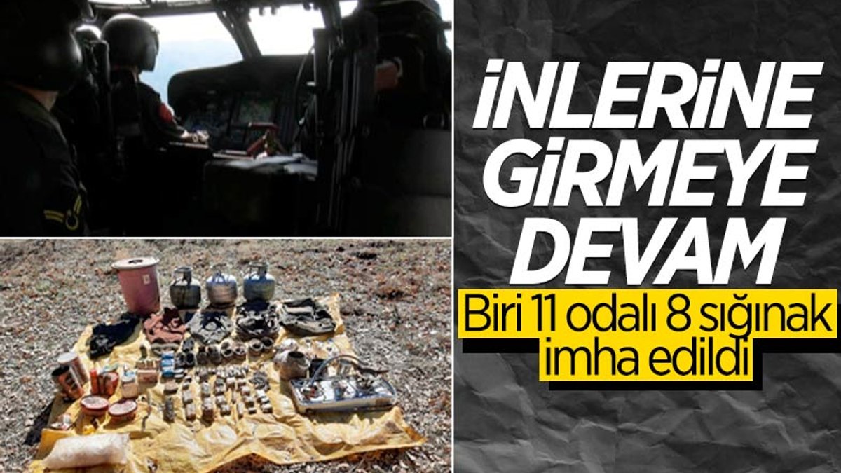 Tunceli’de teröristlerin kullandığı 8 sığınak ve mağara imha edildi