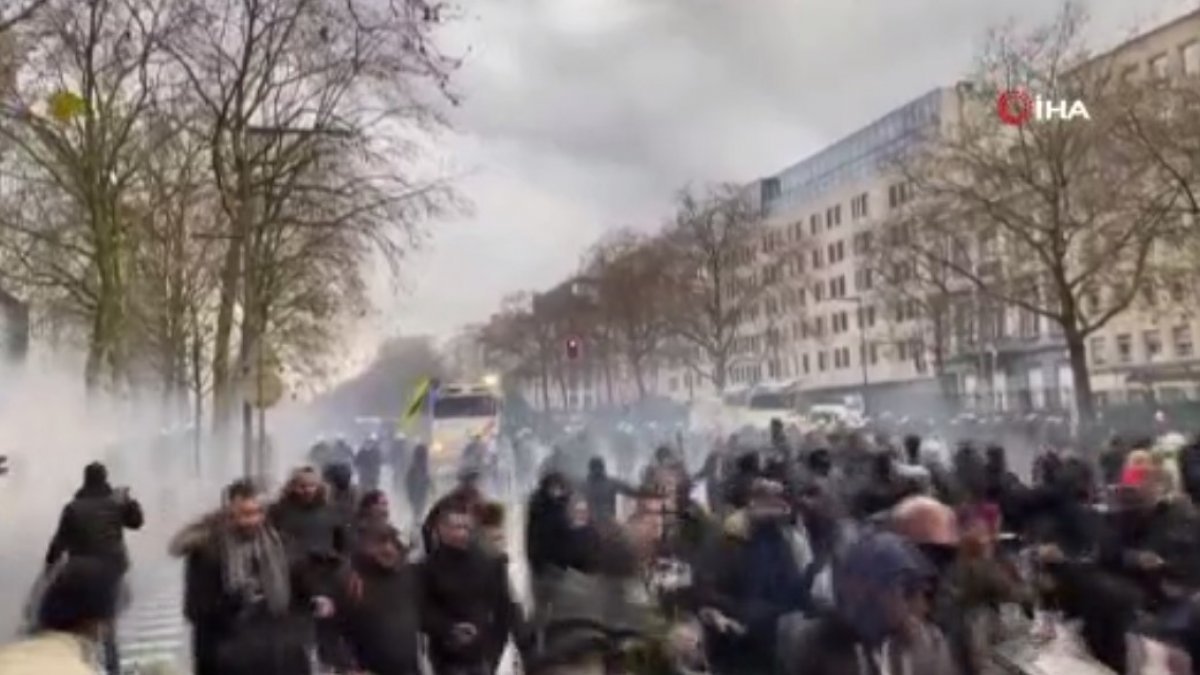 Belçika'da Covid-19 kısıtlamaları protesto edildi