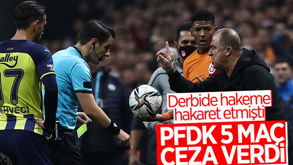 PFDK, Fatih Terim'e 5 maç ceza verdi