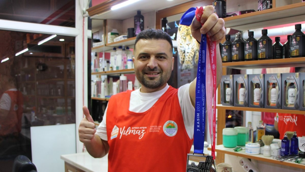 Amasya'da maratoncu berber