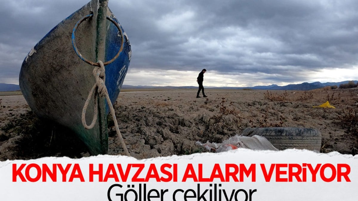 Konya'daki göller kuraklık nedeniyle çekilmeye başladı