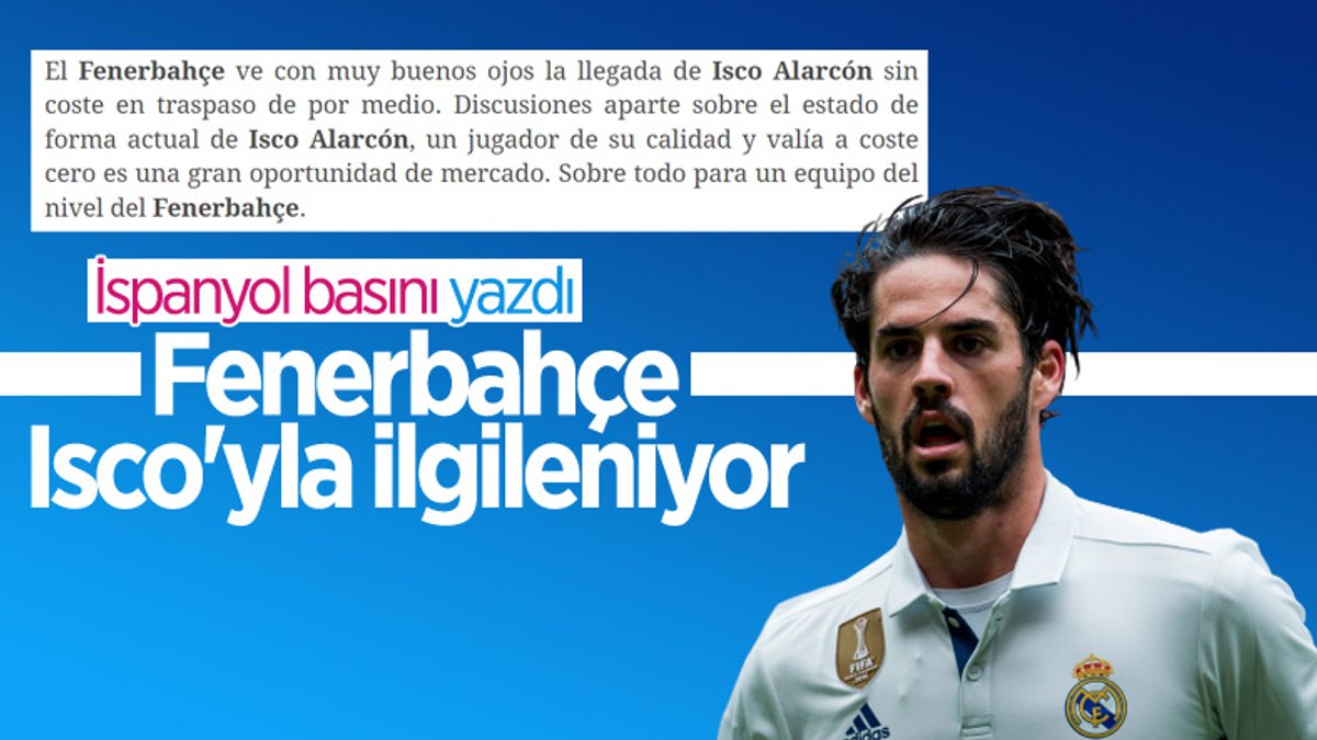Fenerbahçe için Isco iddiası