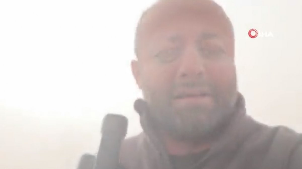 Aksaray'da kum fırtınasına yakalanan muhabir