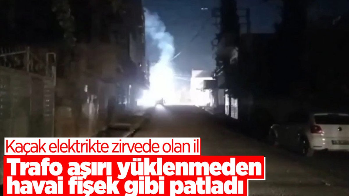 Mardin'de trafonun patlama anı cep telefonu kamerasına yansıdı