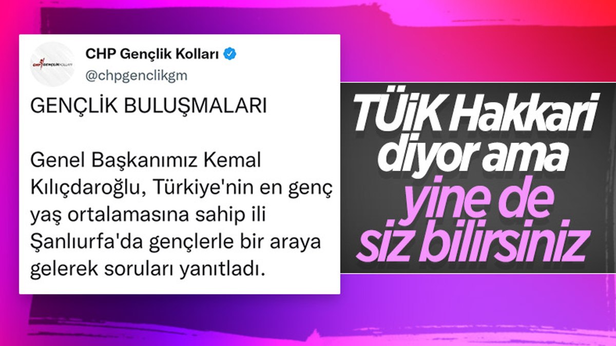 CHP Gençlik Kolları'nın resmi sayfasından hatalı paylaşım