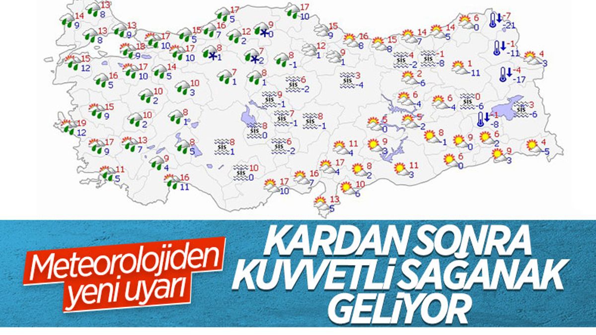 Meteorolojiden sağanak yağış uyarısı