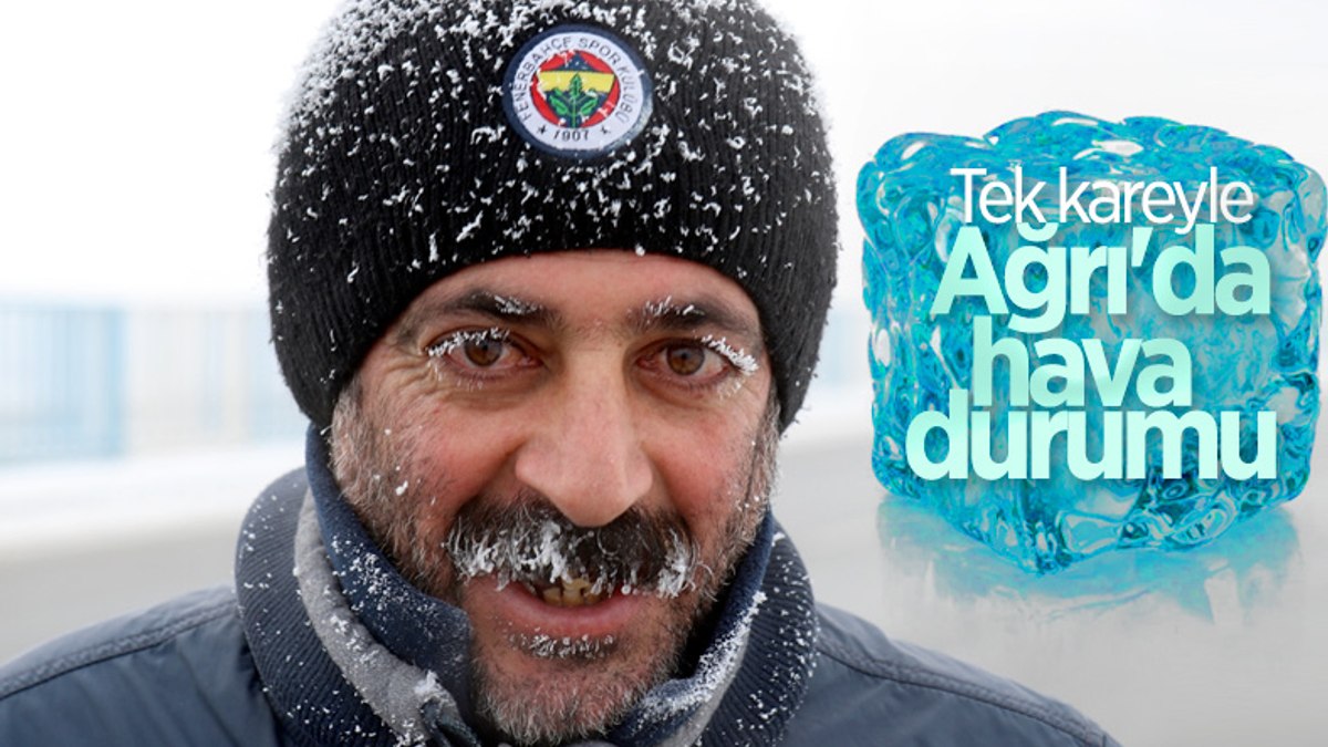Ağrıda dışarı çıkanların kirpikleri kırağı tuttu