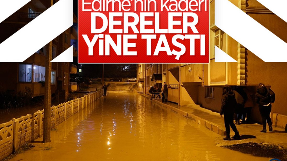 Edirnenin Uzunköprü ilçesinde dere taştı