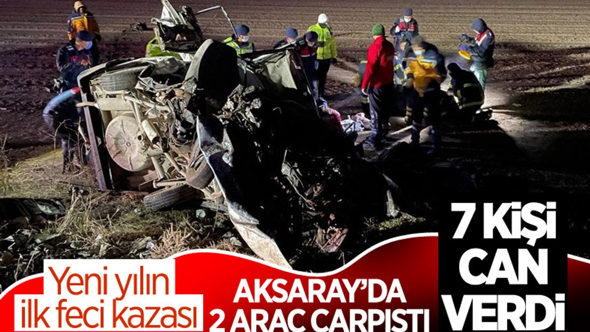 Aksarayda 2 otomobil çarpıştı: 7 ölü