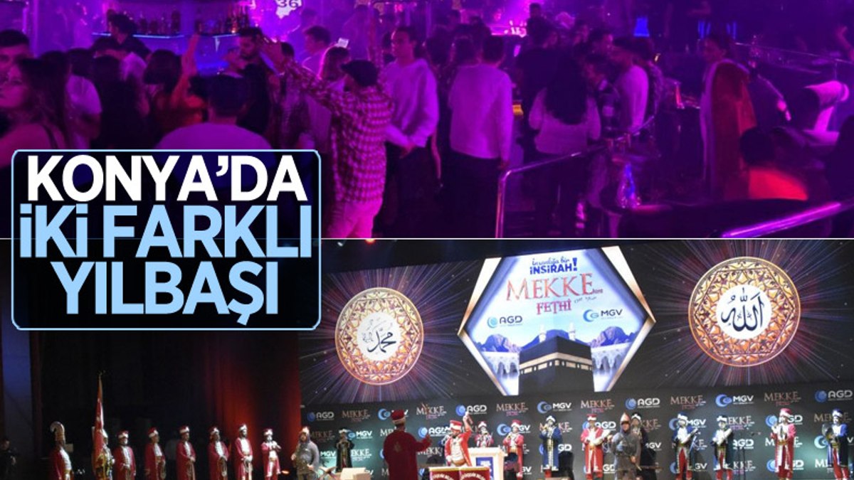 Konyada iki farklı yılbaşı etkinliği: Bir yanda yeni yıl, diğer yanda Mekkenin fethi kutlandı