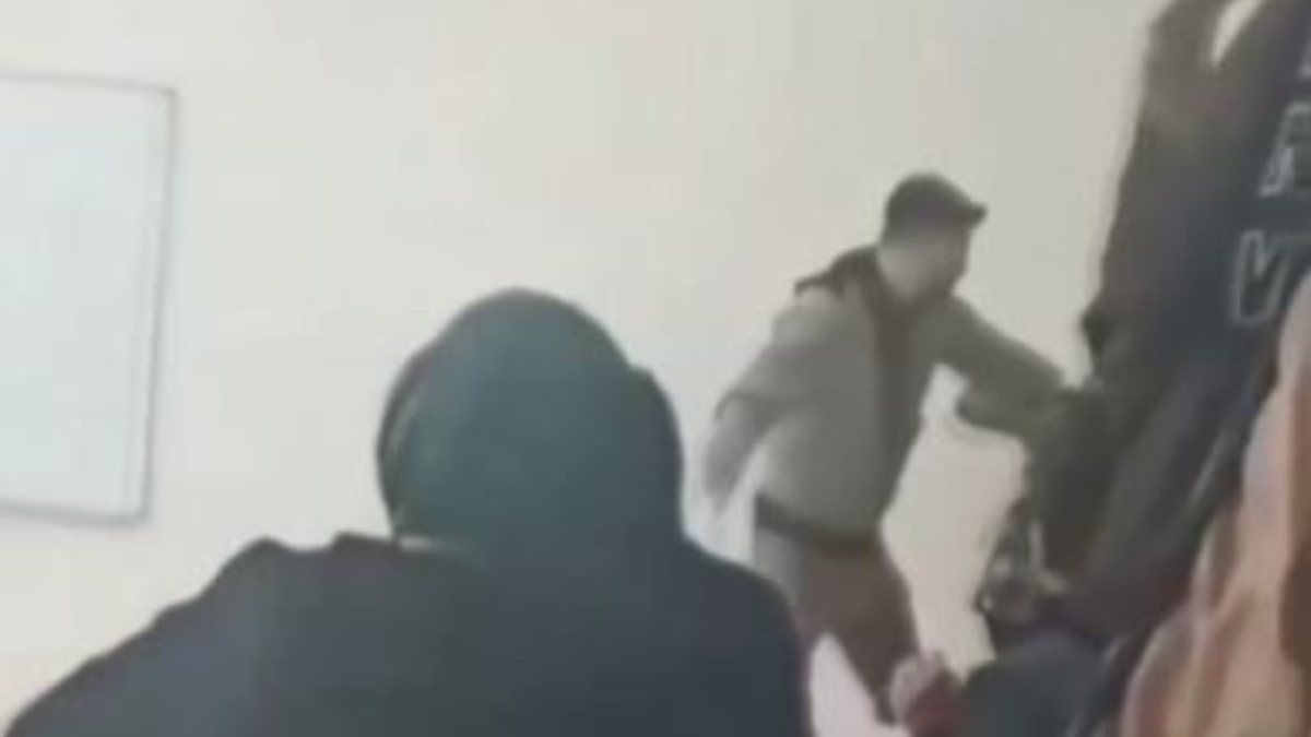 Gaziantep'te lise öğrencisine öğretmen dayağı kamerada