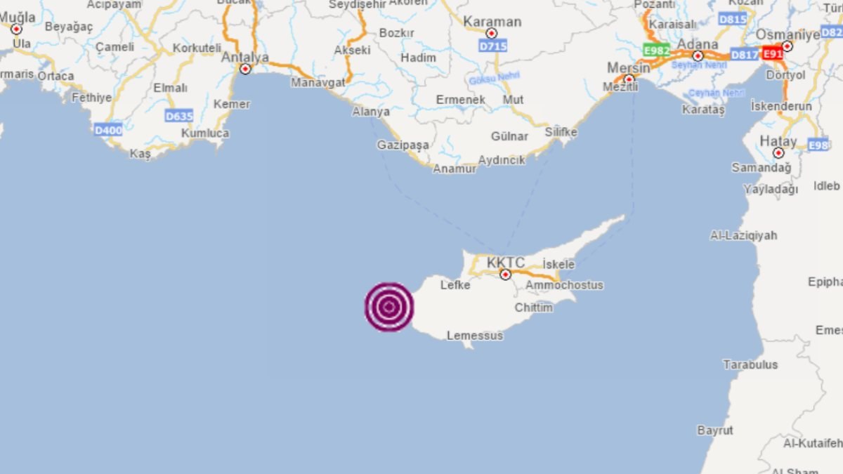 Kıbrıs açıklarında 6.4 büyüklüğünde deprem