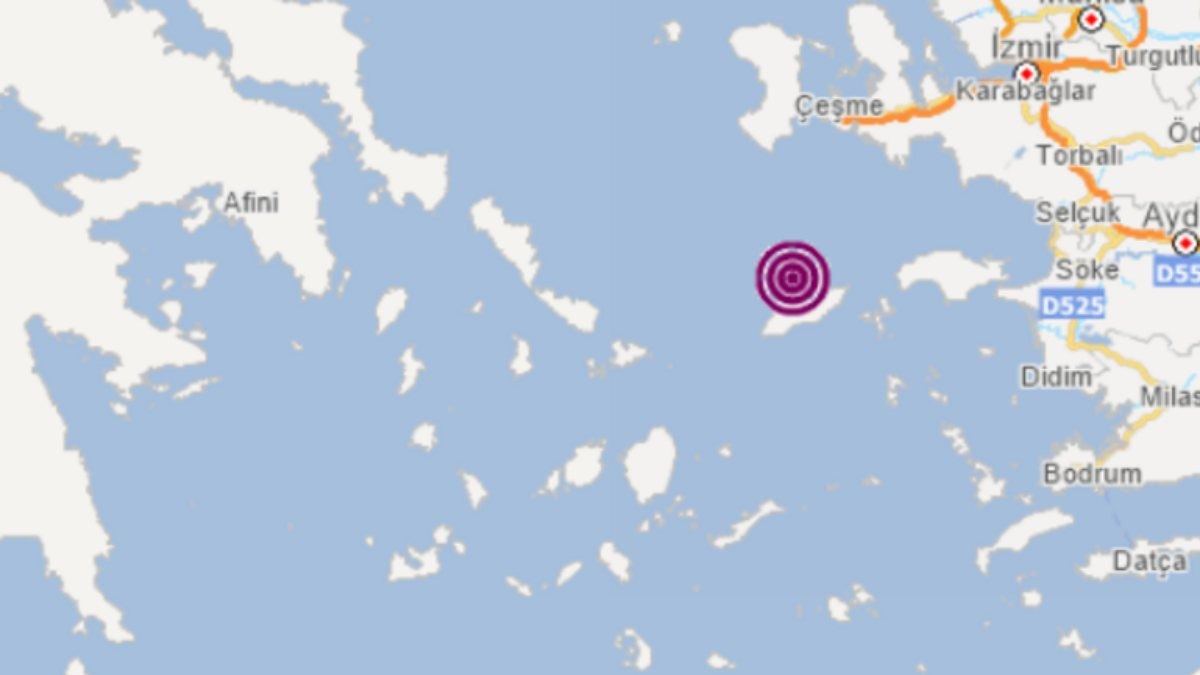 İzmir açıklarında 4.3 büyüklüğünde deprem meydana geldi