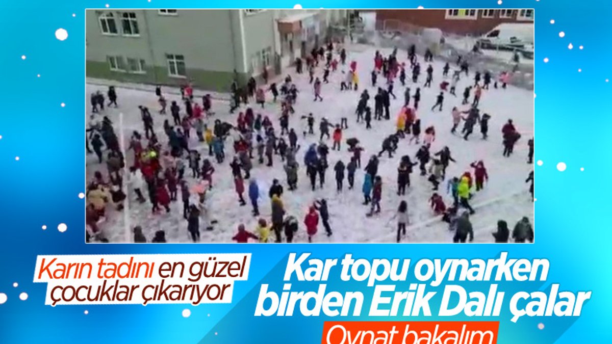 Ankara'da öğrencilerin kar eğlencesi
