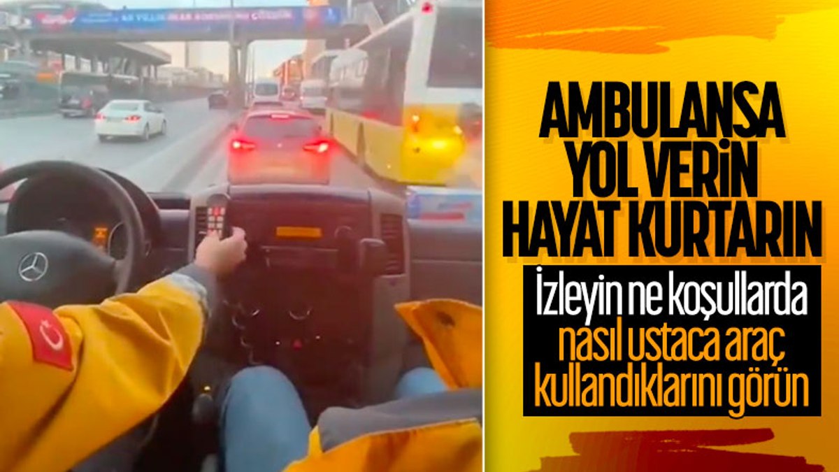 Ambulans şoföründen trafikte müthiş manevralar