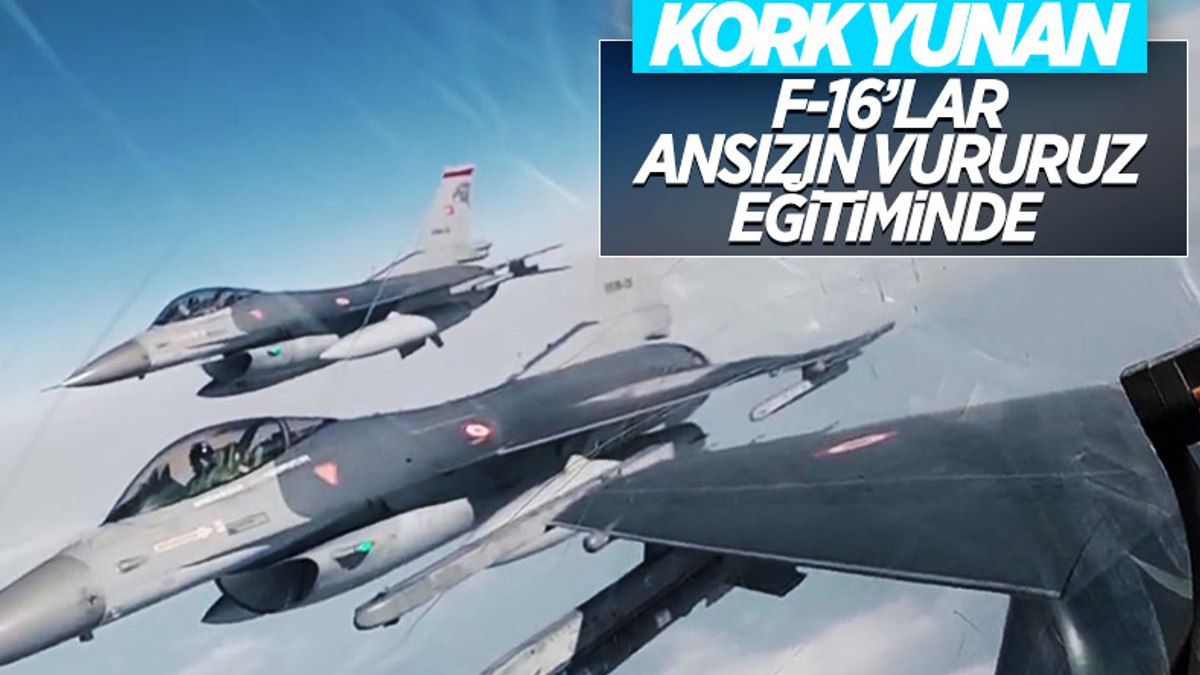 F-16 pilotlarının eğitim uçuşu nefes kesti