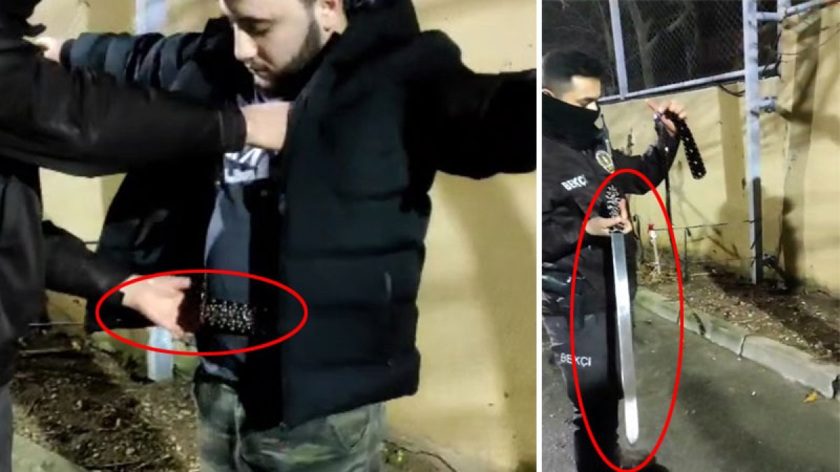 Başakşehir'de durdurulan bir kişinin üzerinden kılıç çıktı