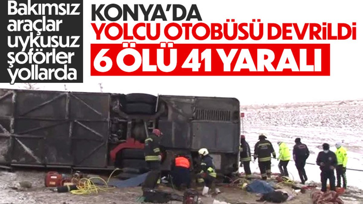 Konya'da tur otobüsü devrildi: Ölü ve yaralılar var