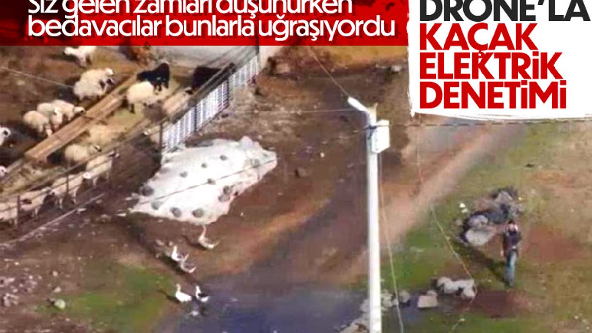 Diyarbakır’da, drone ile kaçak elektrik denetimi