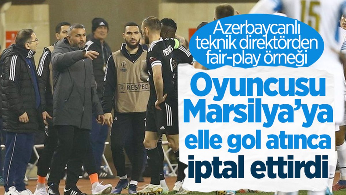 Karabağ teknik direktörü, oyuncusunun Marsilya'ya elle attığı golü iptal ettirdi
