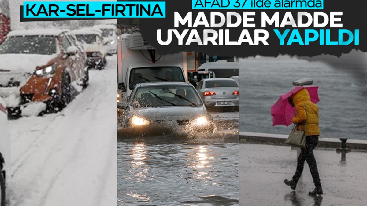 AFAD: 37 ilde soğuk ve yağışlı hava etkili olacak