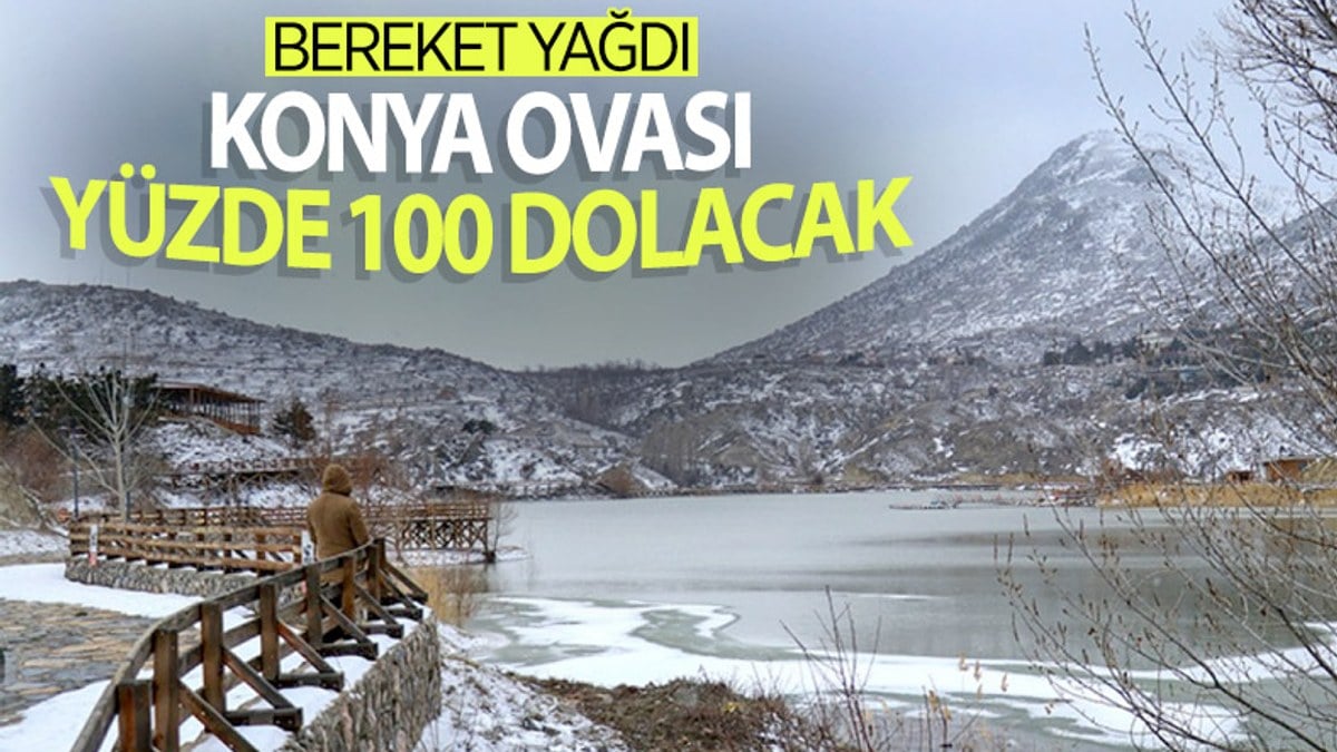 Türkiye'nin en az yağış alan bölgelerinden Konya Ovası, karla bereketlendi