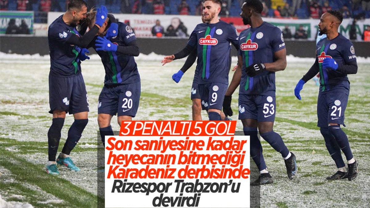 Rizespor, Trabzonspor'u 3 golle mağlup etti