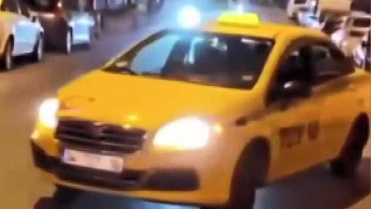 Eyüpsultan'da taksiyle drift yapan sürücü yakalandı