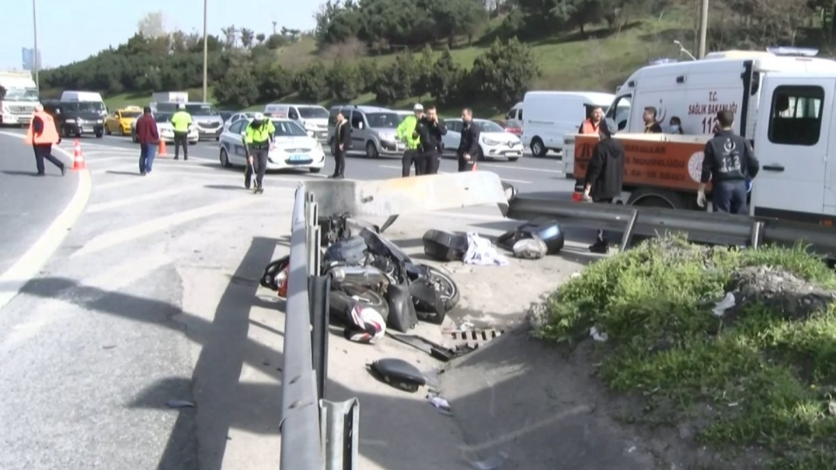 Sultangazi’de motosiklet sürücüsü, otomobille çarpıştı