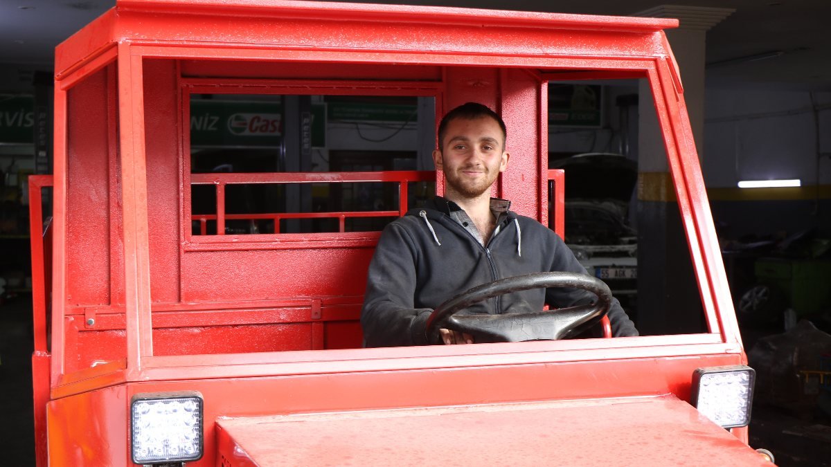 Samsun'daki sanayi ustası hayalindeki kamyoneti yaptı