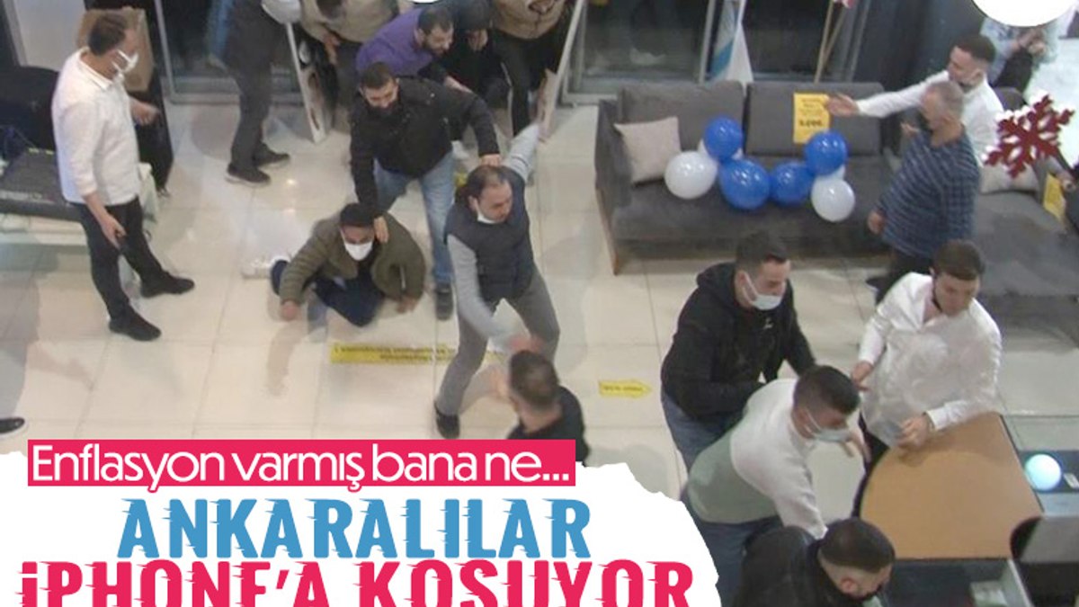 Ankarada indirimli iPhone için birbirlerini ezdiler