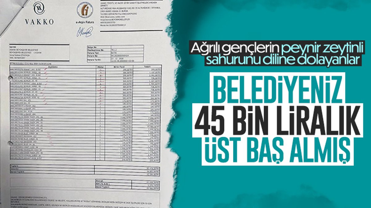 Adana Büyükşehir Belediyesi'nin lüks harcama faturası internete düştü