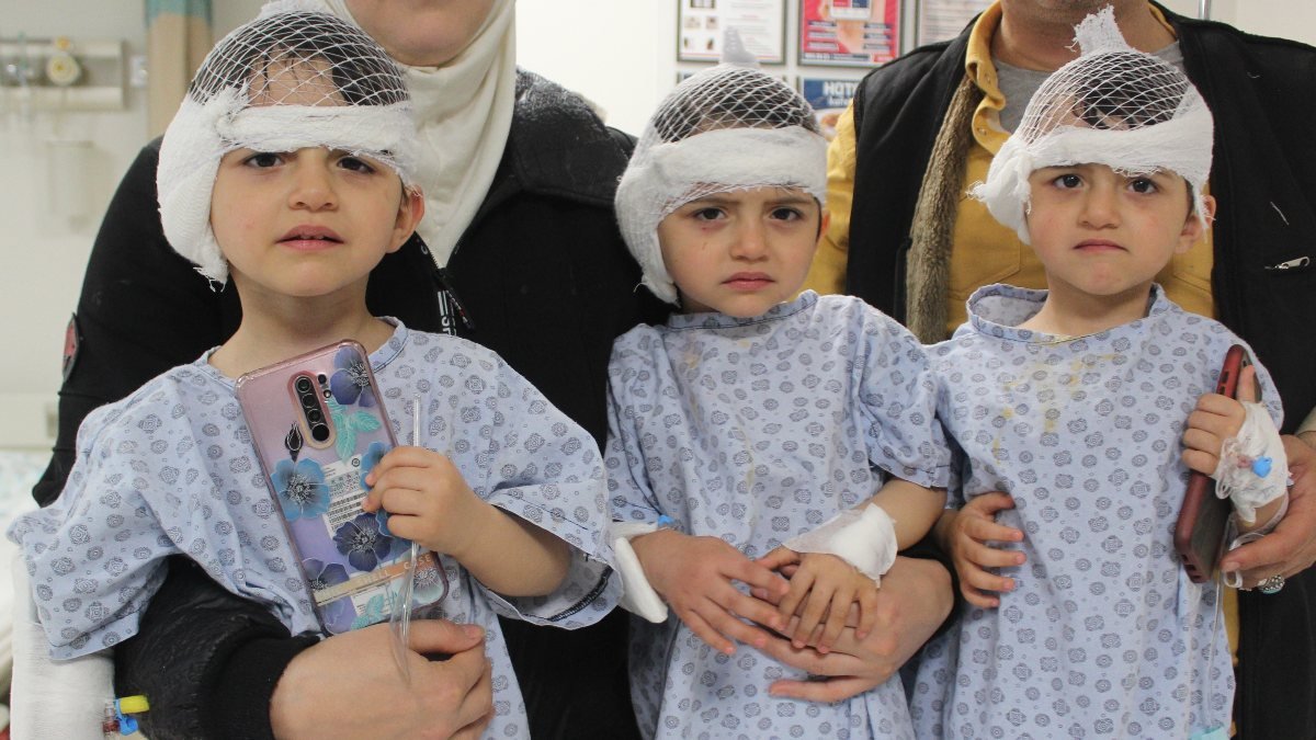 İşitme kaybı olan Suriyeli üçüzler, Gaziantep'te sağlıklarına kavuştu