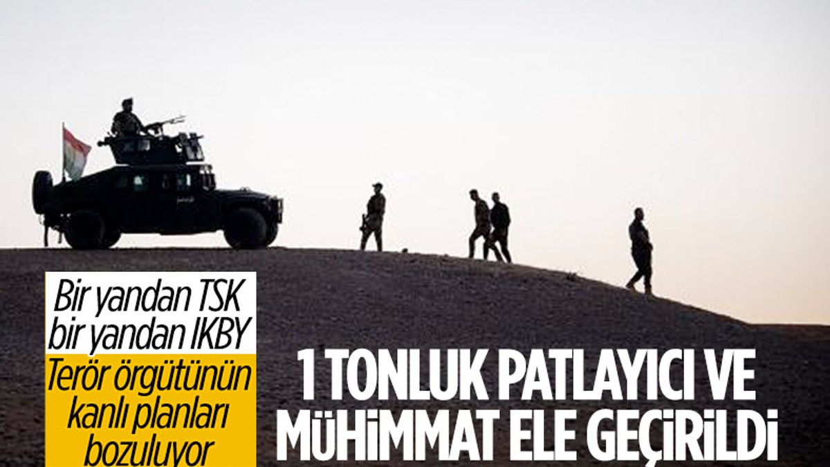 Kuzey Irak'ta terör örgütü PKK’ya büyük darbe: 1 ton patlayıcı ele geçirildi