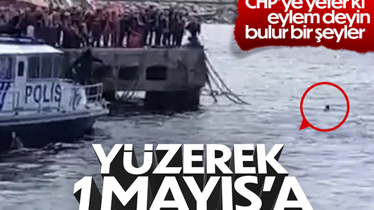 CHP Adalar İlçe Başkanı Ali Ercan Akpolat denize atladı