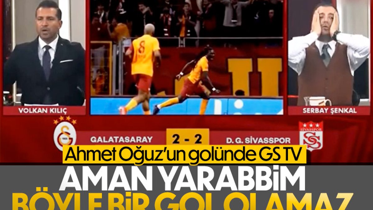Ahmet Oğuz'un attığı gol sonrası GS TV stüdyosu yıkıldı