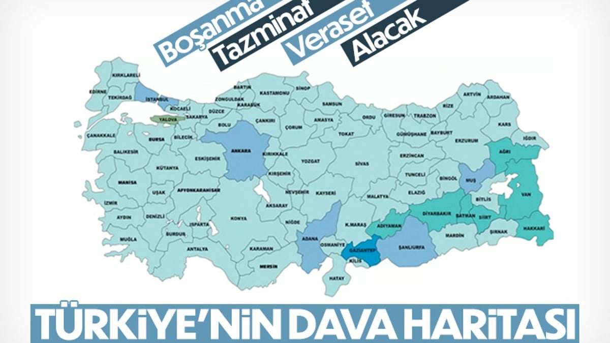 Adalet Bakanlığı'ndan Türkiye'nin 'Dava Atlası'