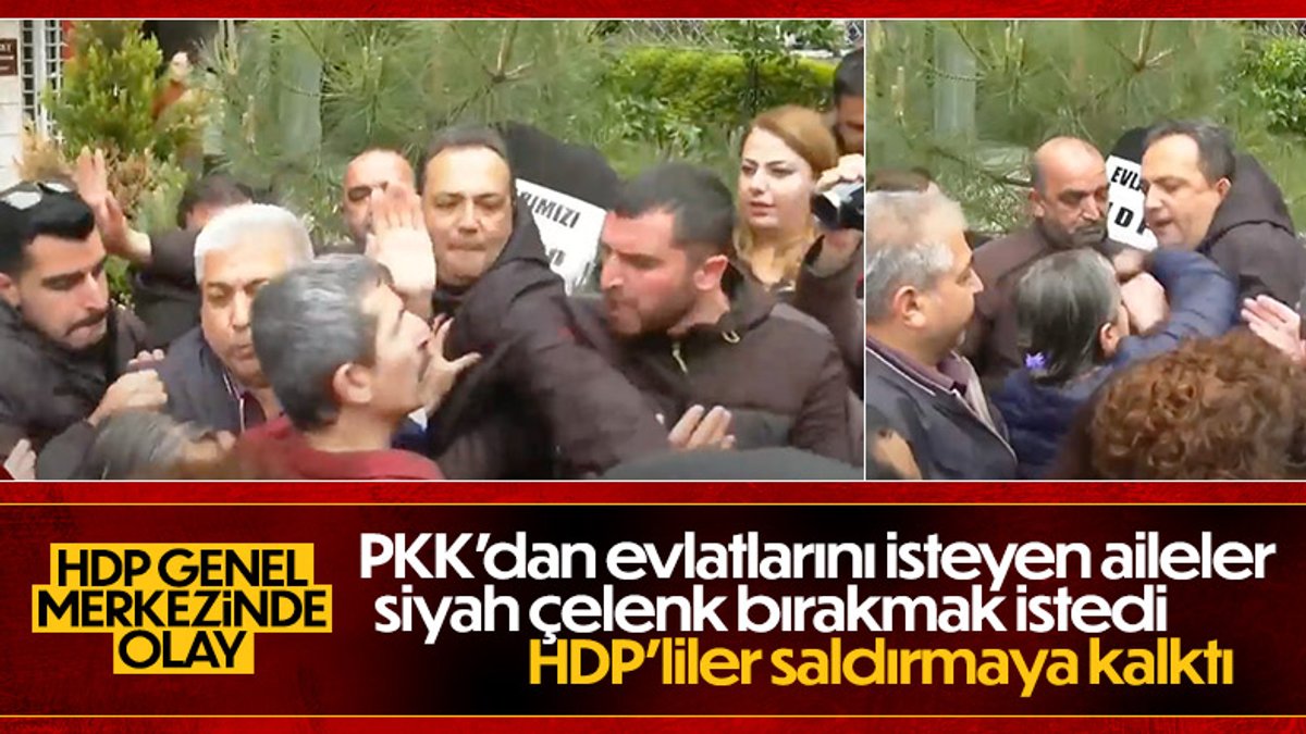 Ankara'da HDP binası önünde siyah çelenk gerginliği