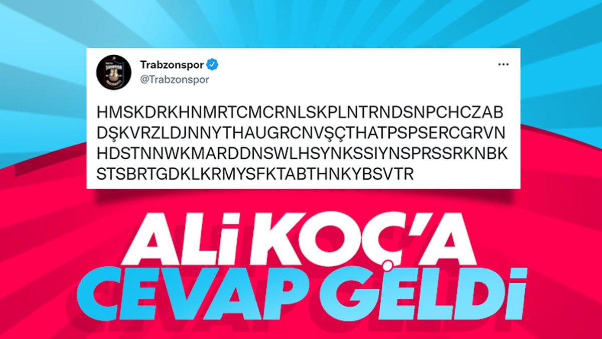 Trabzonspor'dan Fenerbahçe'ye şifreli cevap