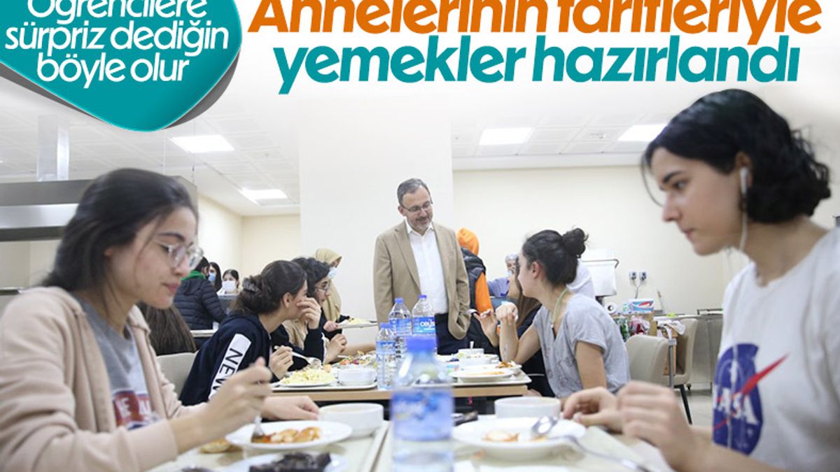 Mehmet Muharrem Kasapoğlunun yurttaki öğrencilere sürpriz ziyareti