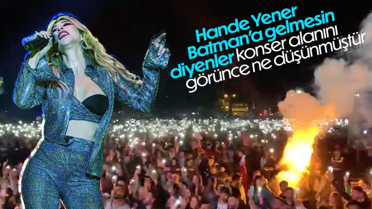 Giyimi nedeniyle Batman'da istenmeyen Hande Yener'in konseri full çekti