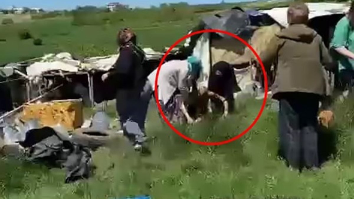 Sakarya'da barakada çıkan yangında alevlerin arasında kaldı