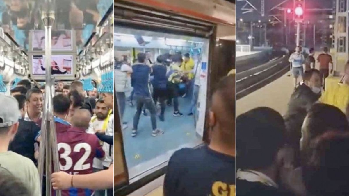 Fenerbahçe ve Trabzonspor taraftarları Marmaray'da kavga etti