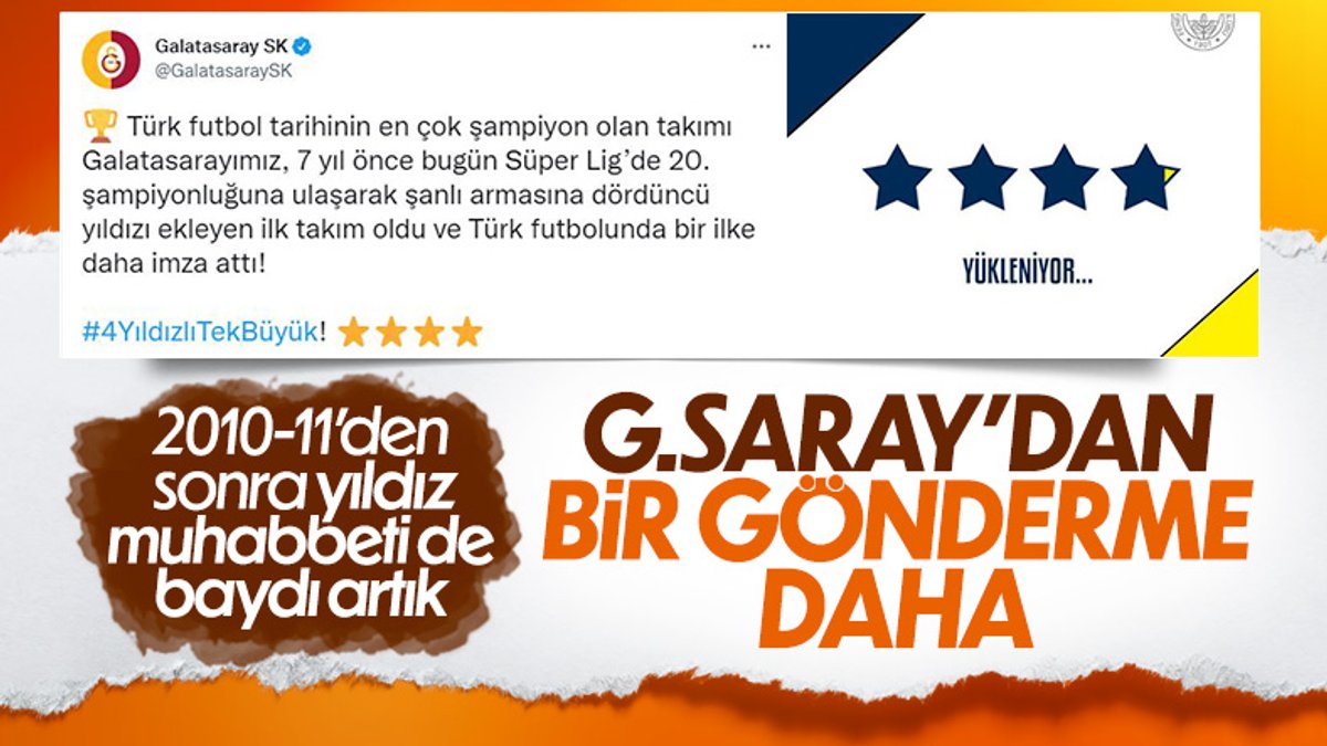 Galatasaray'dan Fenerbahçe'ye yıldız göndermesi